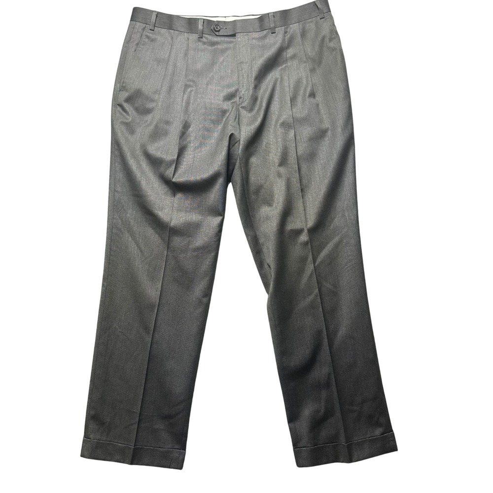 Ralph Lauren Gray Washable Dress Pants Classic Pleated Career Slacks Size 36x30